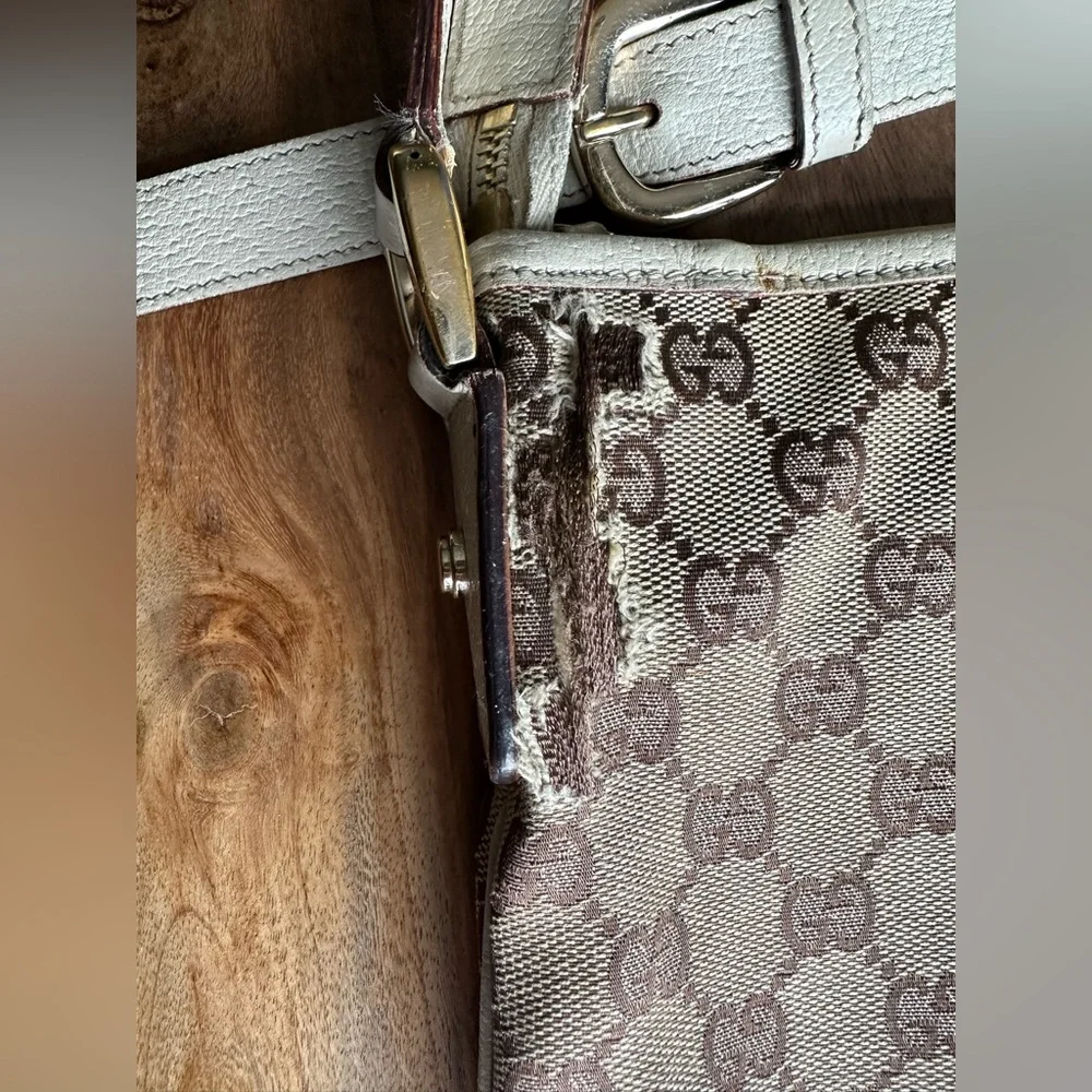 Authentic GUCCI Abbey Guccissima Canvas GG Shoulder Tote Bag - Picture 7 of 16